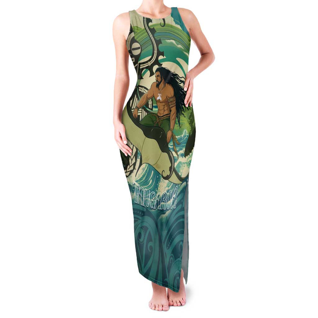Aotearoa Tangaroa Atua Family Matching Tank Maxi Dress and Hawaiian Shirt New Zealand God Of The Ocean