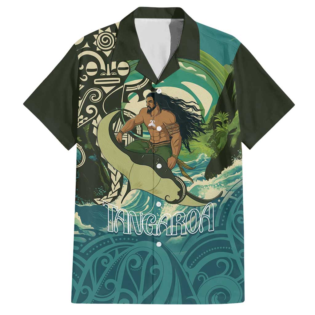 Aotearoa Tangaroa Atua Hawaiian Shirt New Zealand God Of The Ocean LT14 Cyan - Polynesian Pride
