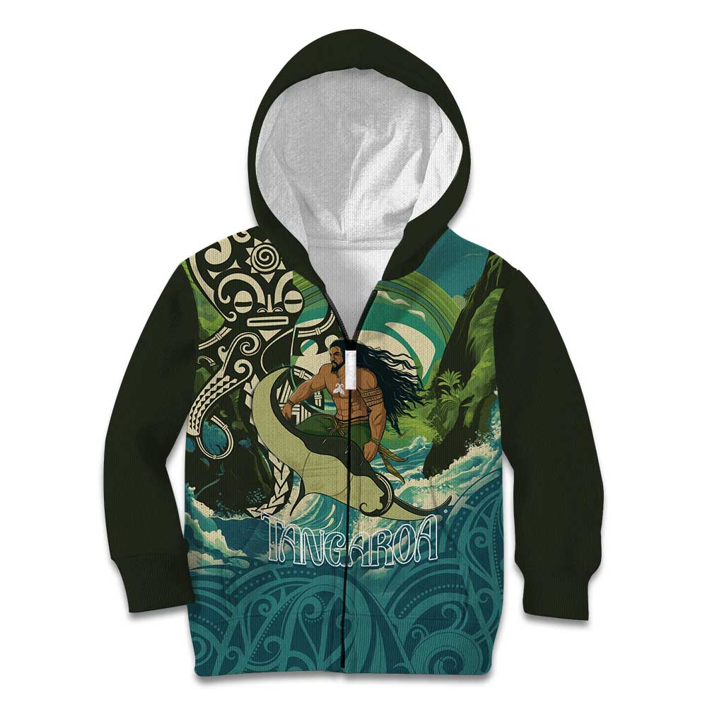 Aotearoa Tangaroa Atua Kid Hoodie New Zealand God Of The Ocean