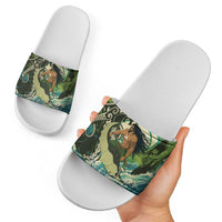Aotearoa Tangaroa Atua Slide Sandals New Zealand God Of The Ocean - Polynesian Pride