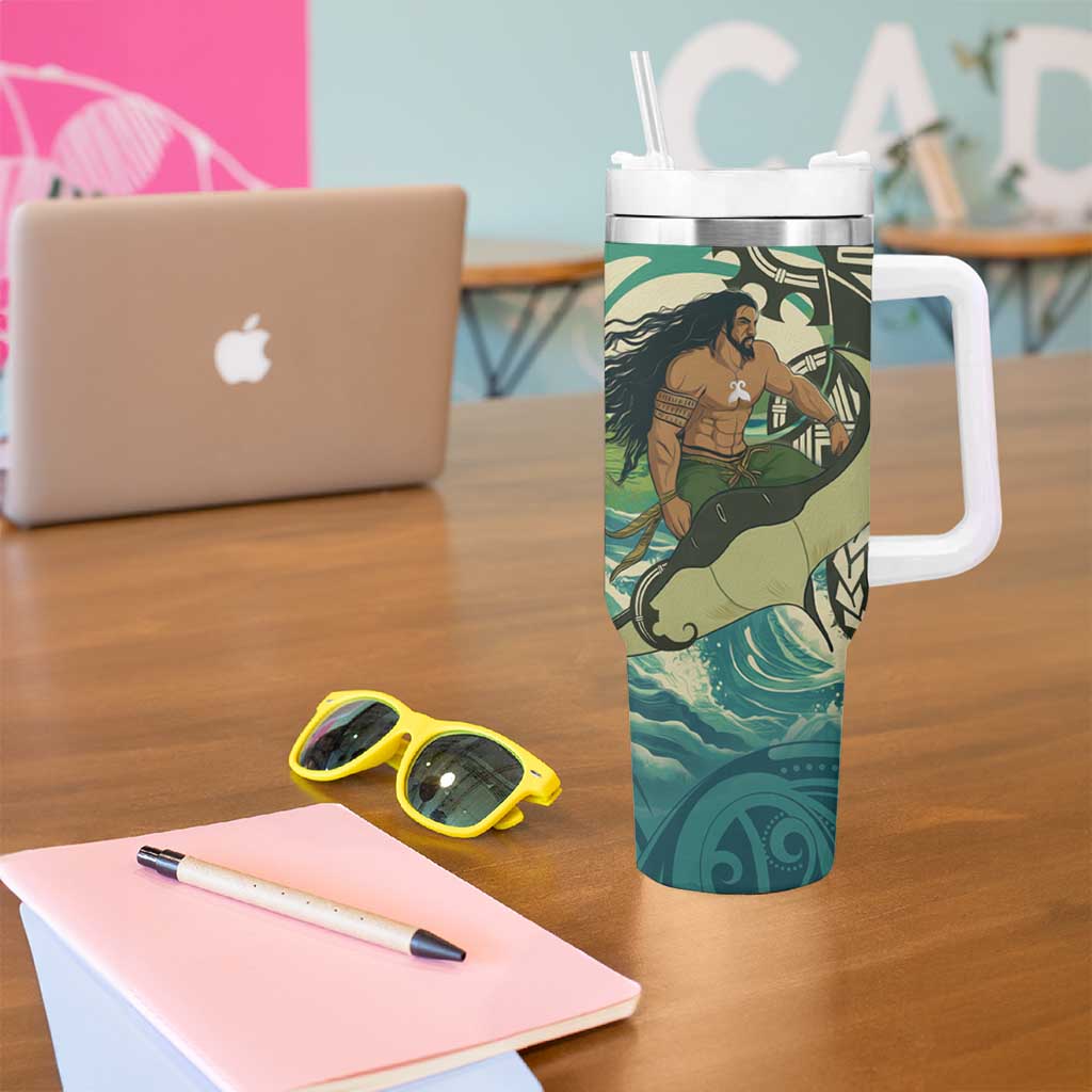 Aotearoa Tangaroa Atua Tumbler With Handle New Zealand God Of The Ocean
