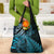New Zealand Lizard Grocery Bag Silver Fern Aotearoa Maori Blue Version