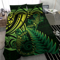 New Zealand Lizard Bedding Set Silver Fern Aotearoa Maori Green Version