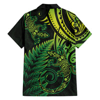 New Zealand Lizard Hawaiian Shirt Silver Fern Aotearoa Maori Green Version