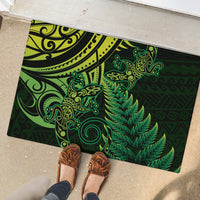 New Zealand Lizard Rubber Doormat Silver Fern Aotearoa Maori Green Version