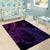 New Zealand Lizard Area Rug Silver Fern Aotearoa Maori Purple Version