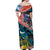 Personalised United States And New Zealand Off Shoulder Maxi Dress USA Eagle With Kowhai Aotearoa Tui Bird