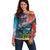 Personalised United States And New Zealand Off Shoulder Sweater USA Eagle With Kowhai Aotearoa Tui Bird