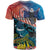 Personalised United States And New Zealand T Shirt USA Eagle With Kowhai Aotearoa Tui Bird