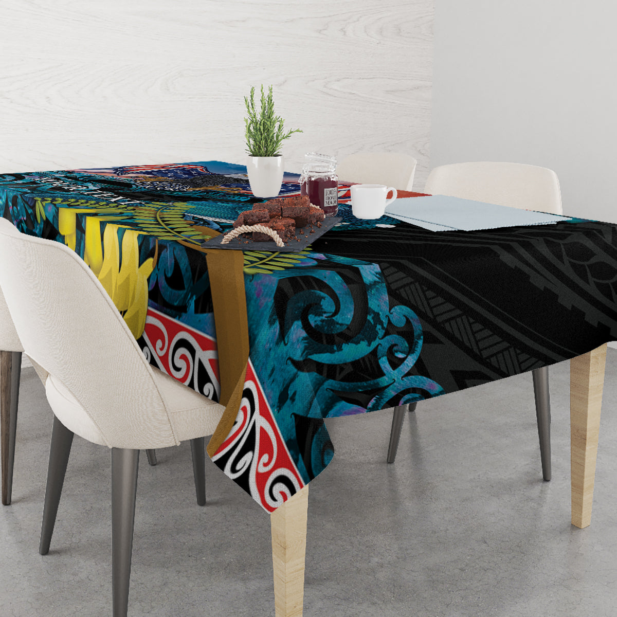 Personalised United States And New Zealand Tablecloth USA Eagle With Kowhai Aotearoa Tui Bird