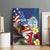 Personalised United States And Guam Canvas Wall Art USA Eagle With Guahan Seal Tropical Vibes