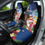 Personalised United States And Guam Car Seat Cover USA Eagle With Guahan Seal Tropical Vibes