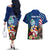 Personalised United States And Guam Couples Matching Off The Shoulder Long Sleeve Dress and Hawaiian Shirt USA Eagle With Guahan Seal Tropical Vibes