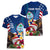 Personalised United States And Guam Women V Neck T Shirt USA Eagle With Guahan Seal Tropical Vibes