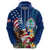 Personalised United States And Guam Zip Hoodie USA Eagle With Guahan Seal Tropical Vibes
