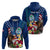 Personalised United States And Guam Zip Hoodie USA Eagle With Guahan Seal Tropical Vibes