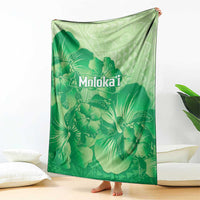 Aloha Hawaii Molokai Island Blanket Hibiscus Tribal Honu Hawaiian Tattoo Green