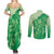 Aloha Hawaii Molokai Island Couples Matching Summer Maxi Dress and Long Sleeve Button Shirt Hibiscus Tribal Honu Hawaiian Tattoo Green