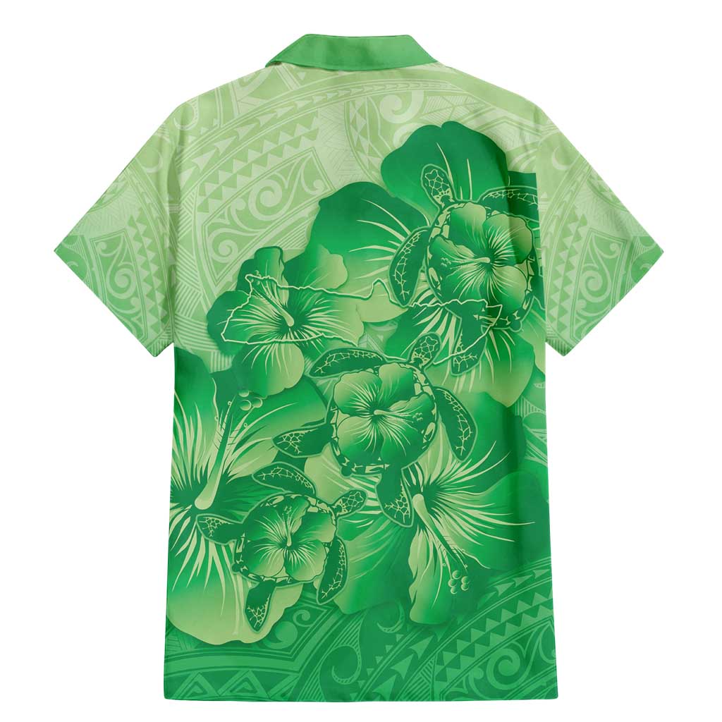 Aloha Hawaii Molokai Island Family Matching Mermaid Dress and Hawaiian Shirt Hibiscus Tribal Honu Hawaiian Tattoo Green