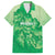 Aloha Hawaii Molokai Island Family Matching Off Shoulder Maxi Dress and Hawaiian Shirt Hibiscus Tribal Honu Hawaiian Tattoo Green