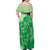 Aloha Hawaii Molokai Island Family Matching Off Shoulder Maxi Dress and Hawaiian Shirt Hibiscus Tribal Honu Hawaiian Tattoo Green