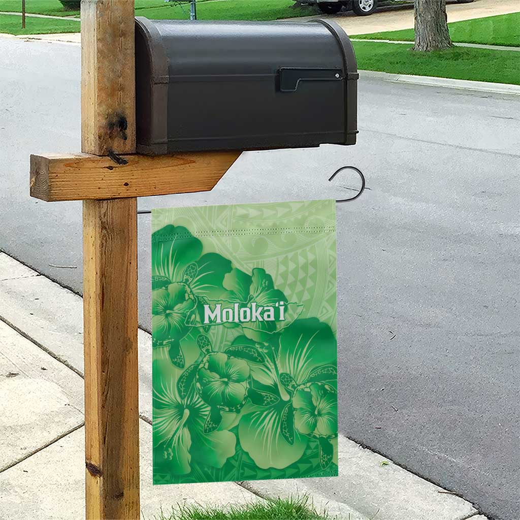 Aloha Hawaii Molokai Island Garden Flag Hibiscus Tribal Honu Hawaiian Tattoo Green