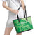 Aloha Hawaii Molokai Island Leather Tote Bag Hibiscus Tribal Honu Hawaiian Tattoo Green