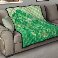 Aloha Hawaii Molokai Island Quilt Hibiscus Tribal Honu Hawaiian Tattoo Green