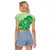 Aloha Hawaii Molokai Island Raglan Cropped T Shirt Hibiscus Tribal Honu Hawaiian Tattoo Green