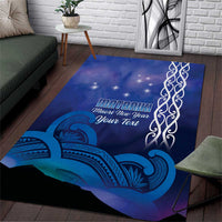 Personalised Matariki New Zealand Area Rug Maori New Year Galaxy Koru Pattern