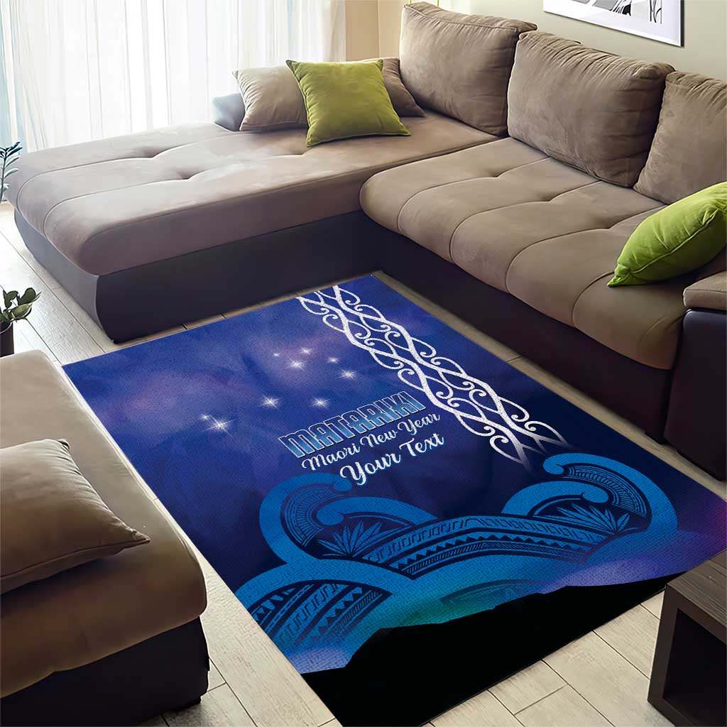 Personalised Matariki New Zealand Area Rug Maori New Year Galaxy Koru Pattern