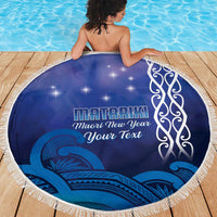 Personalised Matariki New Zealand Beach Blanket Maori New Year Galaxy Koru Pattern LT14 - Polynesian Pride