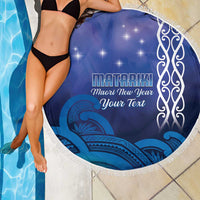 Personalised Matariki New Zealand Beach Blanket Maori New Year Galaxy Koru Pattern LT14 - Polynesian Pride