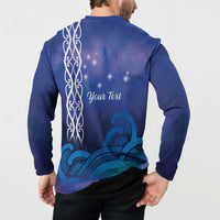 Personalised Matariki New Zealand Button Sweatshirt Maori New Year Galaxy Koru Pattern