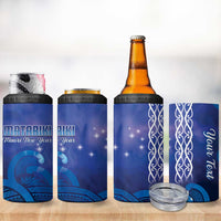 Personalised Matariki New Zealand 4 in 1 Can Cooler Tumbler Maori New Year Galaxy Koru Pattern