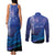 Personalised Matariki New Zealand Couples Matching Tank Maxi Dress and Long Sleeve Button Shirt Maori New Year Galaxy Koru Pattern