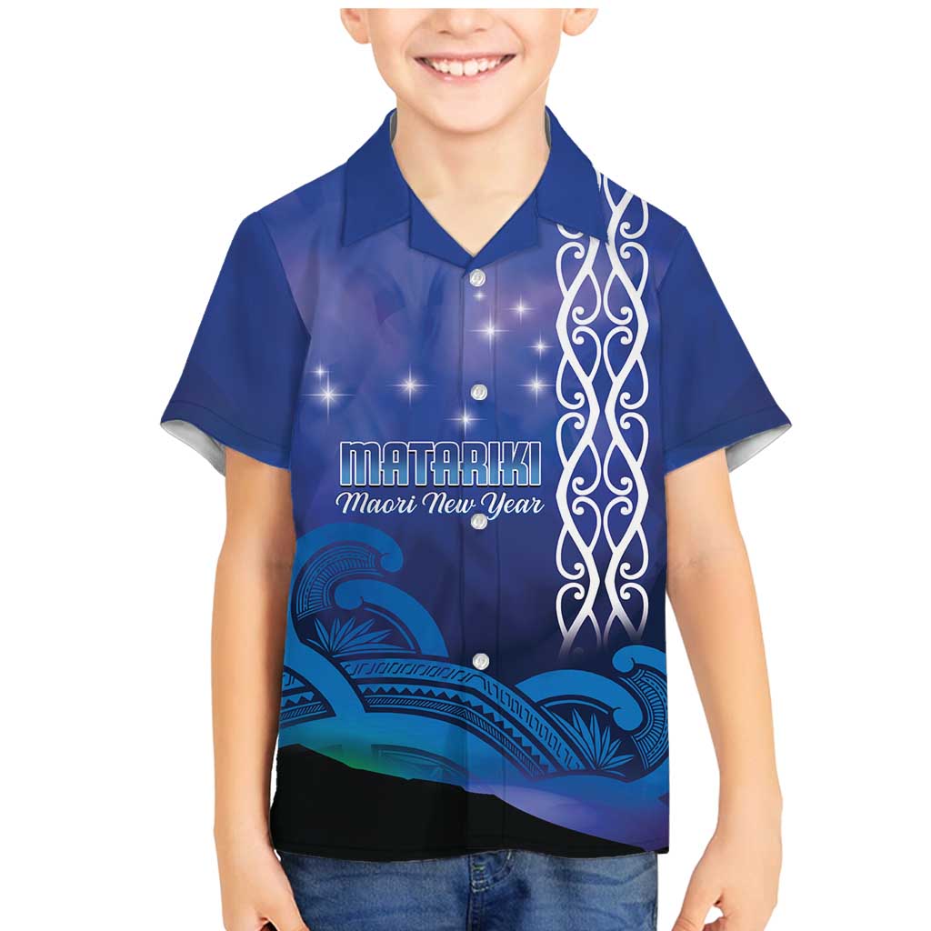 Personalised Matariki New Zealand Family Matching Mermaid Dress and Hawaiian Shirt Maori New Year Galaxy Koru Pattern