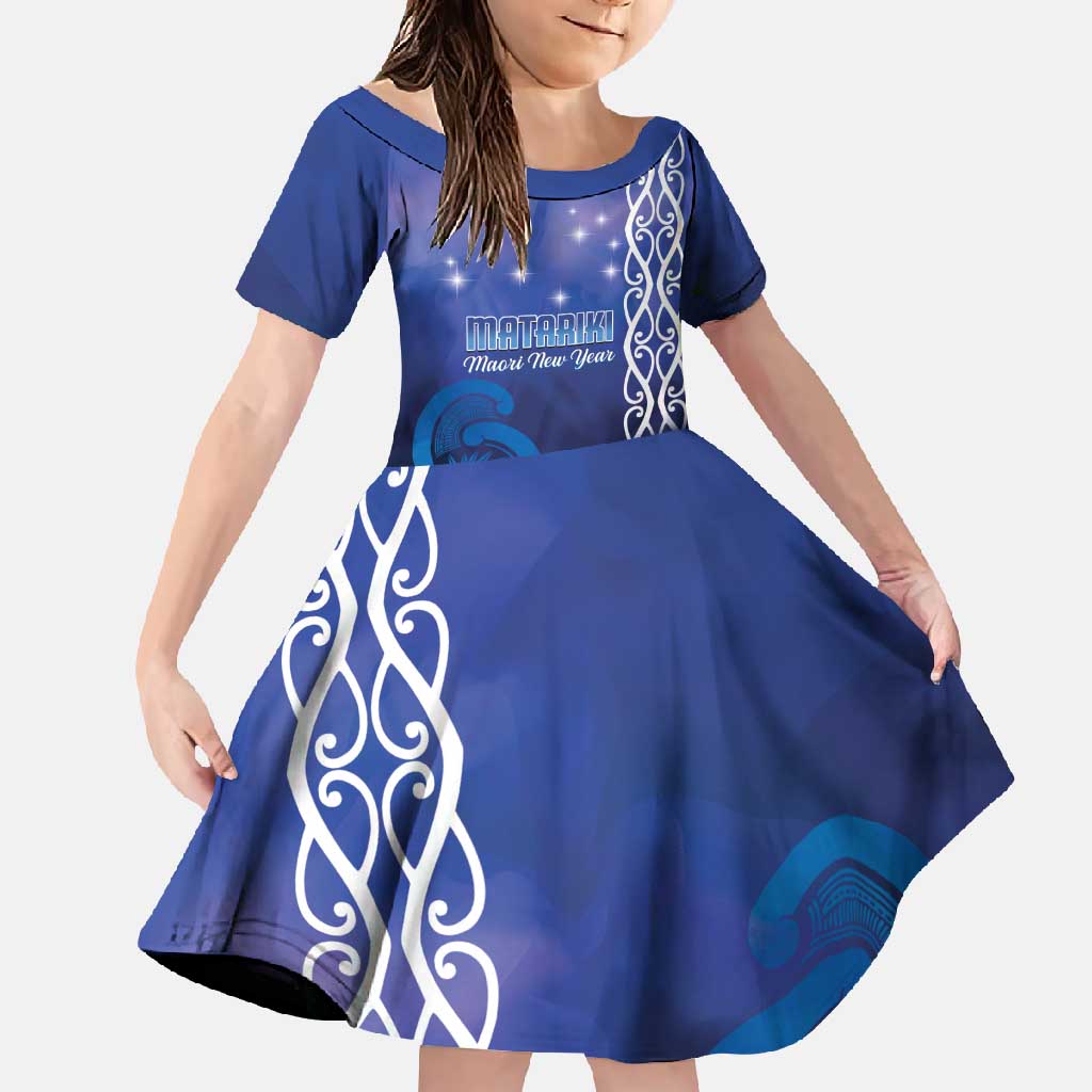 Personalised Matariki New Zealand Family Matching Summer Maxi Dress and Hawaiian Shirt Maori New Year Galaxy Koru Pattern