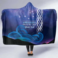 Personalised Matariki New Zealand Hooded Blanket Maori New Year Galaxy Koru Pattern