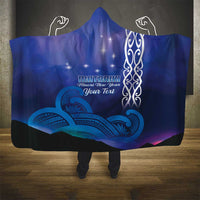 Personalised Matariki New Zealand Hooded Blanket Maori New Year Galaxy Koru Pattern