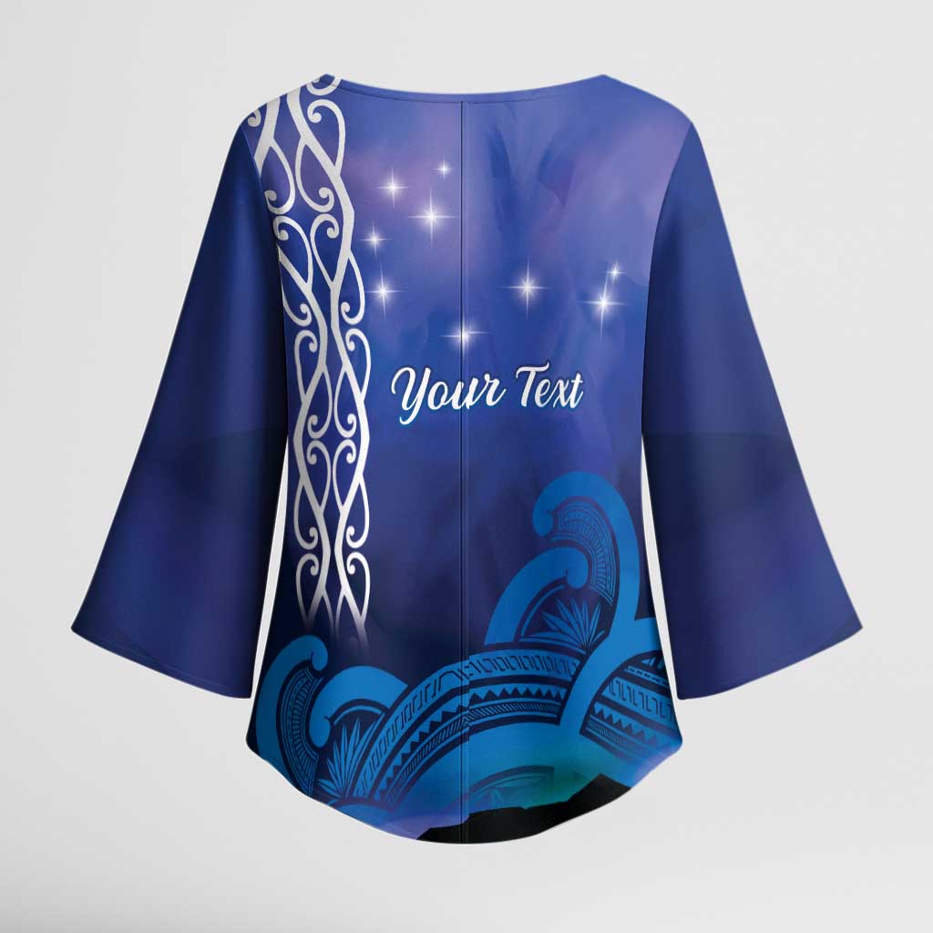 Personalised Matariki New Zealand Kimono Sleeve Blouse Maori New Year Galaxy Koru Pattern - Polynesian Pride
