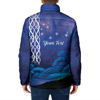 Personalised Matariki New Zealand Padded Jacket Maori New Year Galaxy Koru Pattern - Polynesian Pride