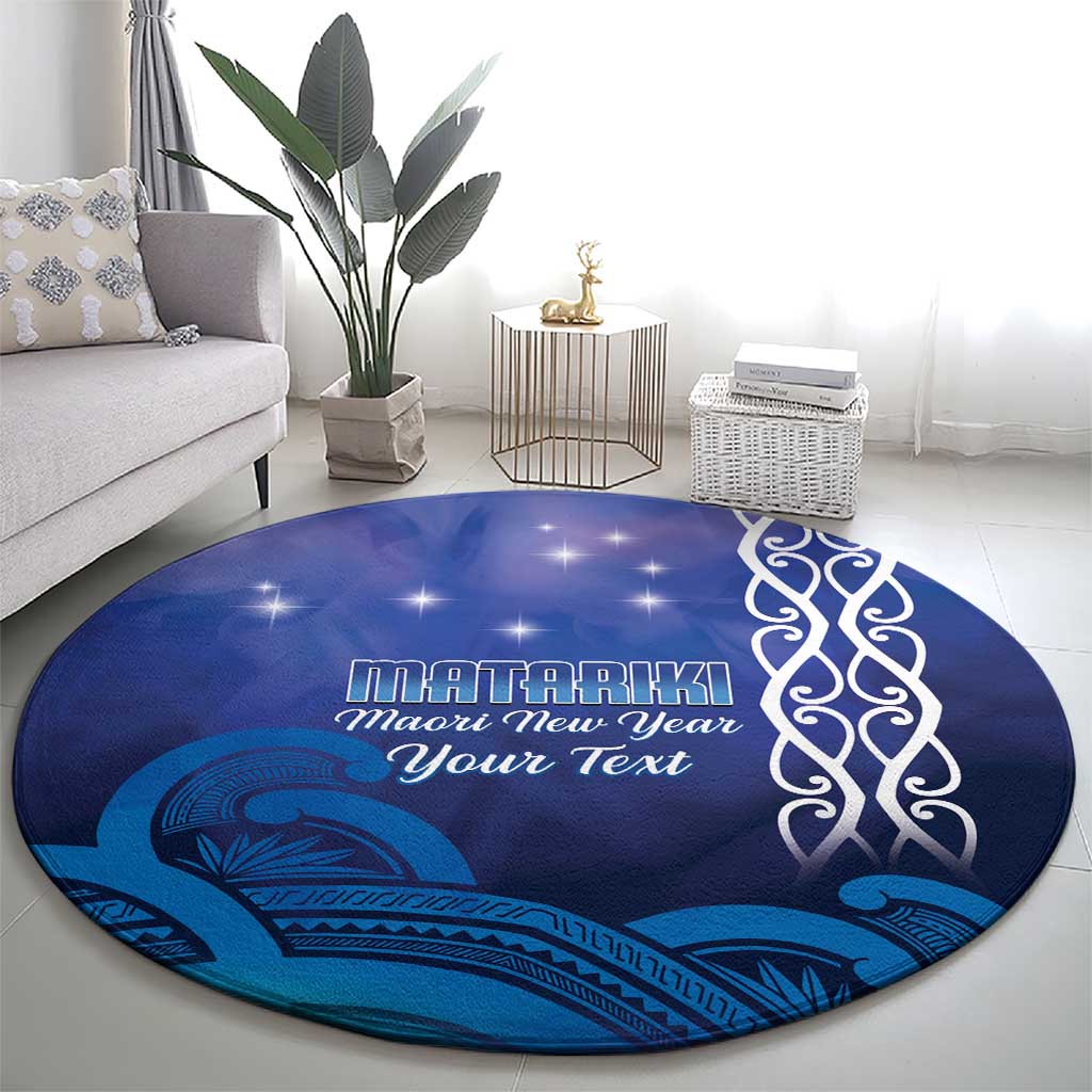 Personalised Matariki New Zealand Round Carpet Maori New Year Galaxy Koru Pattern