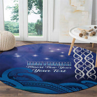 Personalised Matariki New Zealand Round Carpet Maori New Year Galaxy Koru Pattern