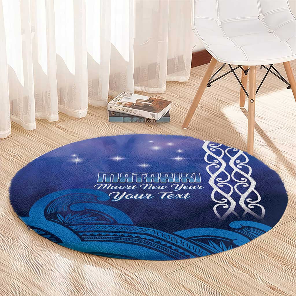 Personalised Matariki New Zealand Round Carpet Maori New Year Galaxy Koru Pattern