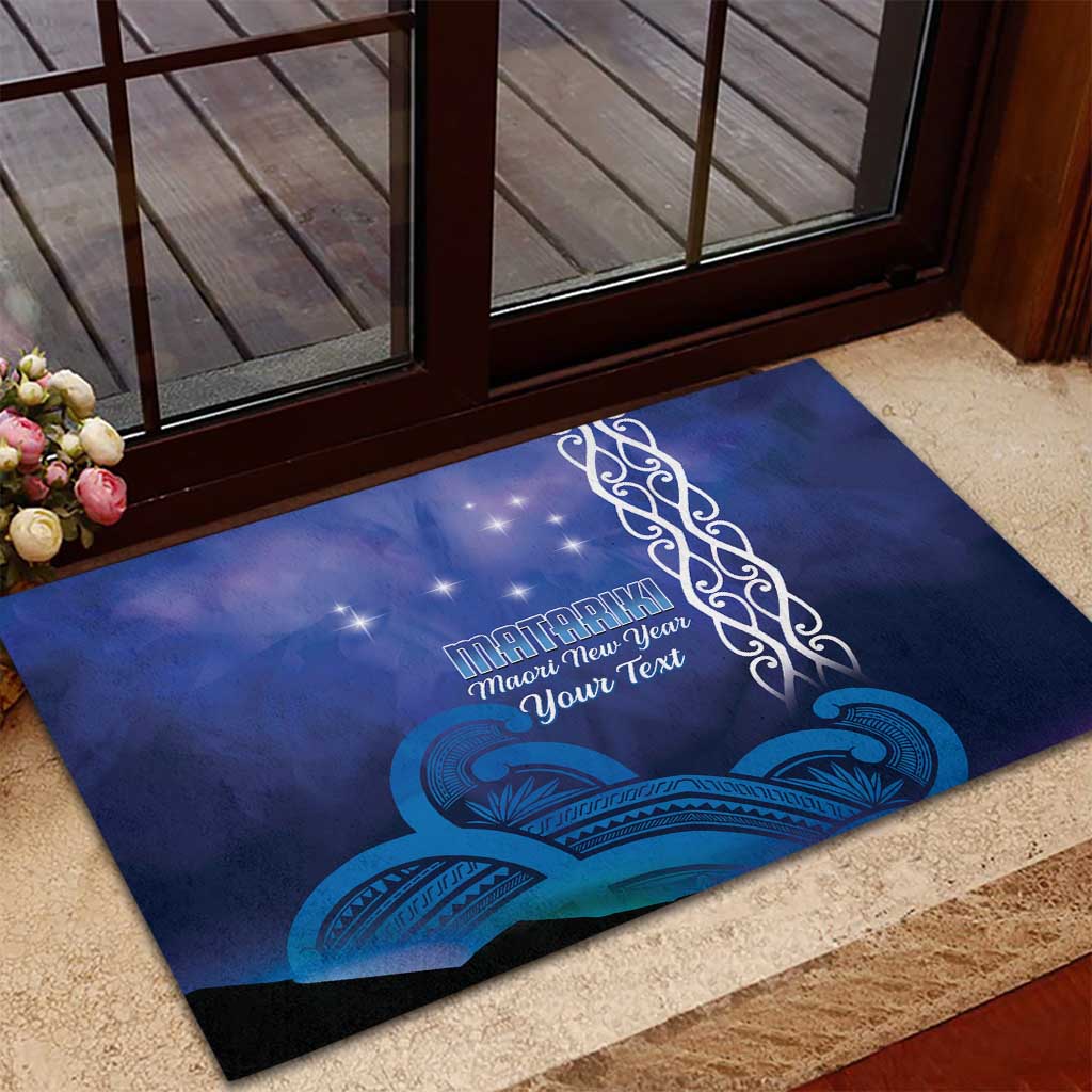 Personalised Matariki New Zealand Rubber Doormat Maori New Year Galaxy Koru Pattern