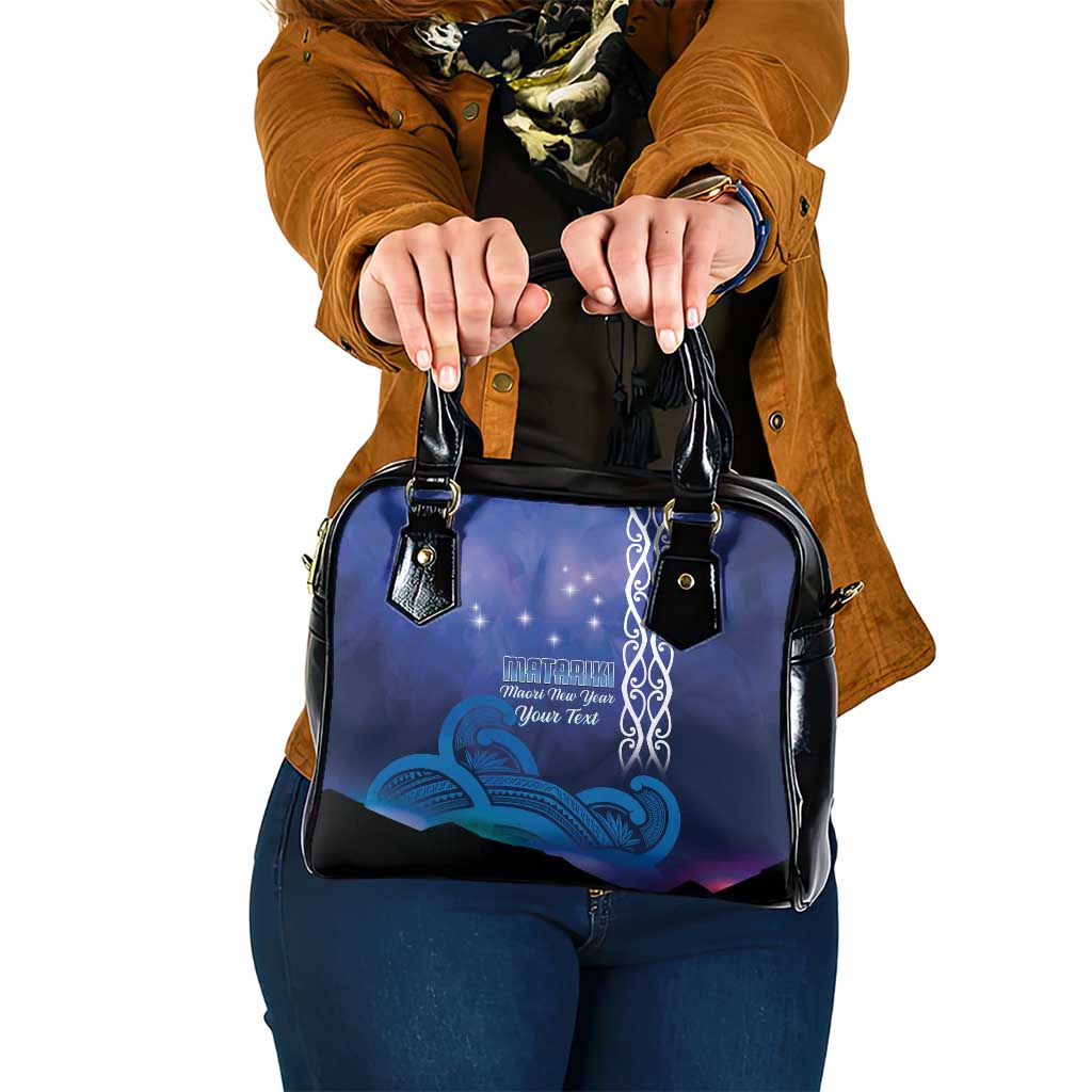 Personalised Matariki New Zealand Shoulder Handbag Maori New Year Galaxy Koru Pattern LT14 One Size Blue - Polynesian Pride