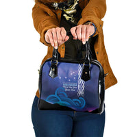 Personalised Matariki New Zealand Shoulder Handbag Maori New Year Galaxy Koru Pattern LT14 One Size Blue - Polynesian Pride
