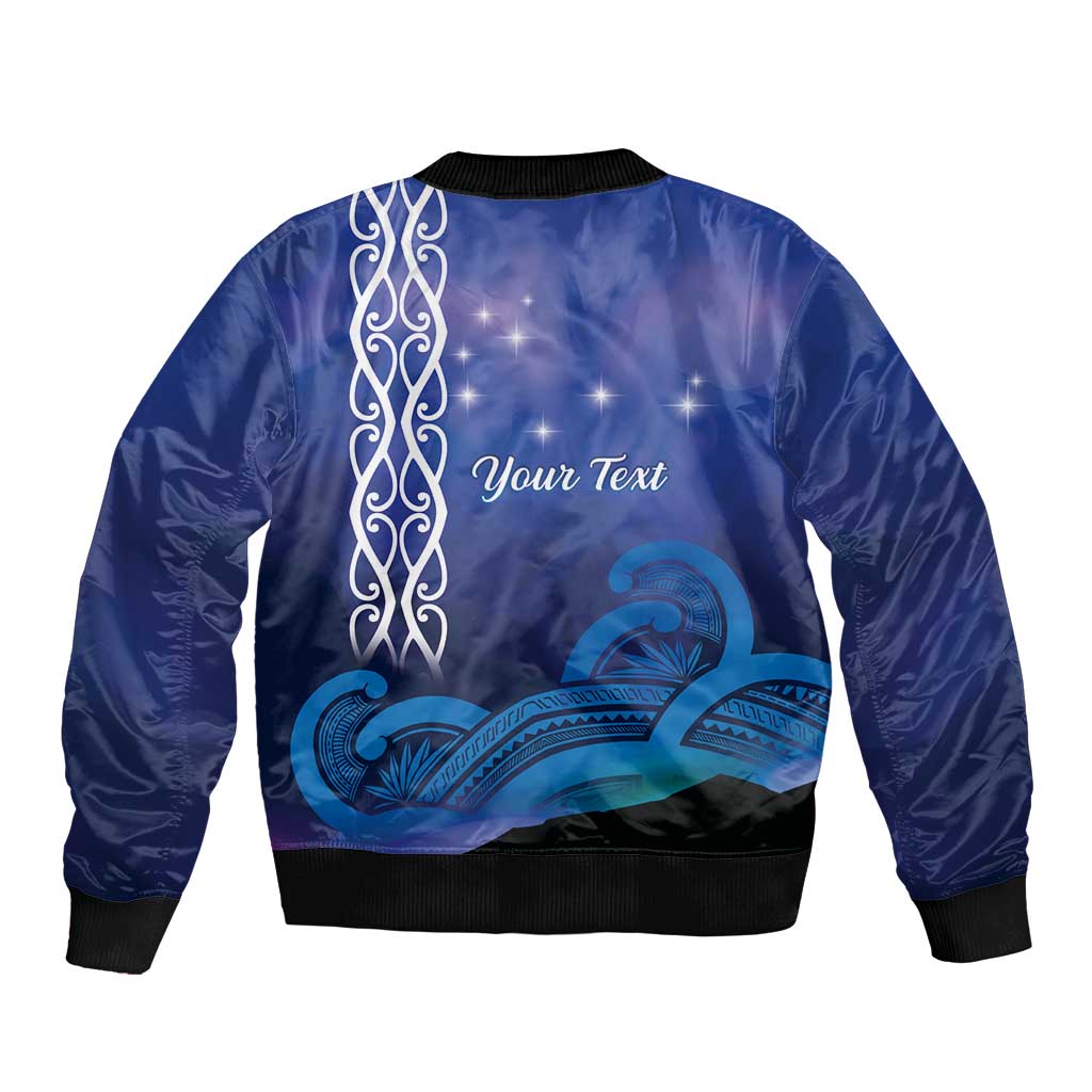 Personalised Matariki New Zealand Sleeve Zip Bomber Jacket Maori New Year Galaxy Koru Pattern LT14 - Polynesian Pride