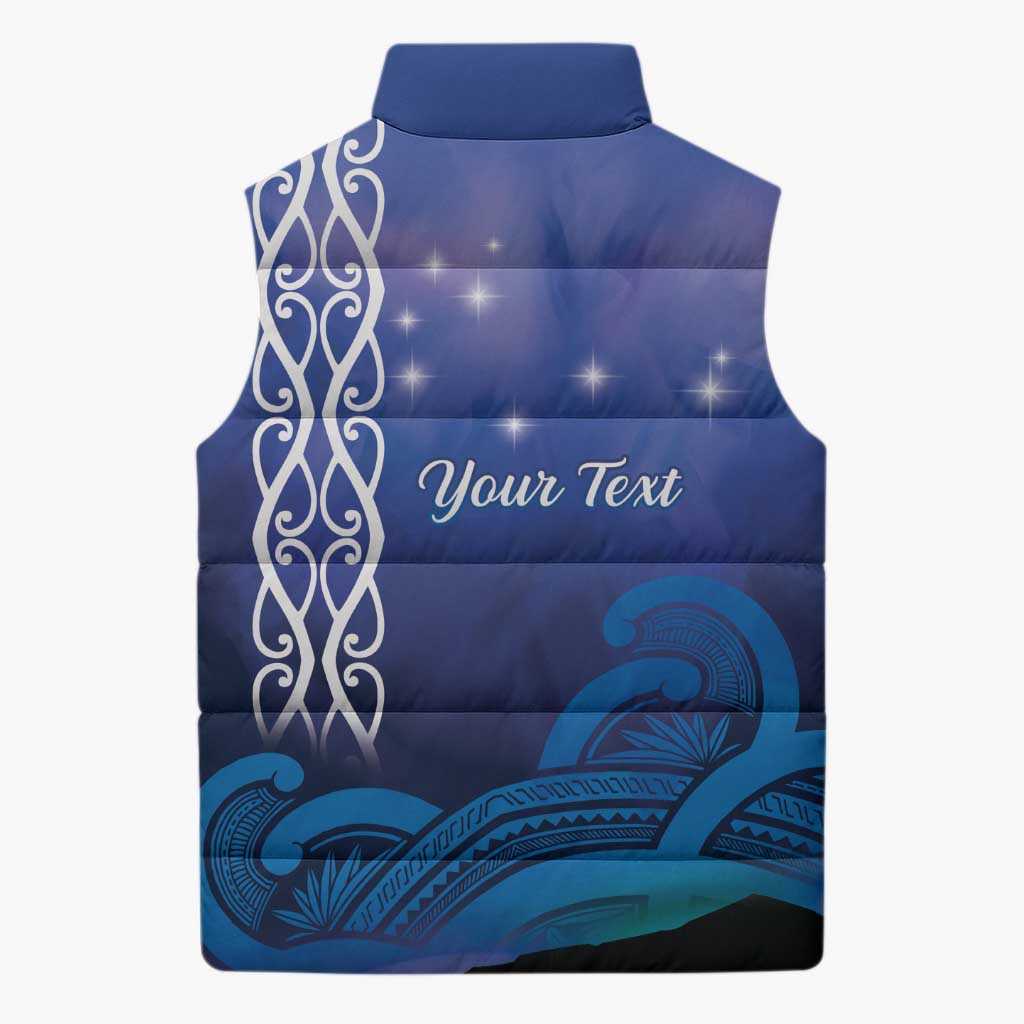 Personalised Matariki New Zealand Sleeveless Puffer Jacket Maori New Year Galaxy Koru Pattern - Polynesian Pride